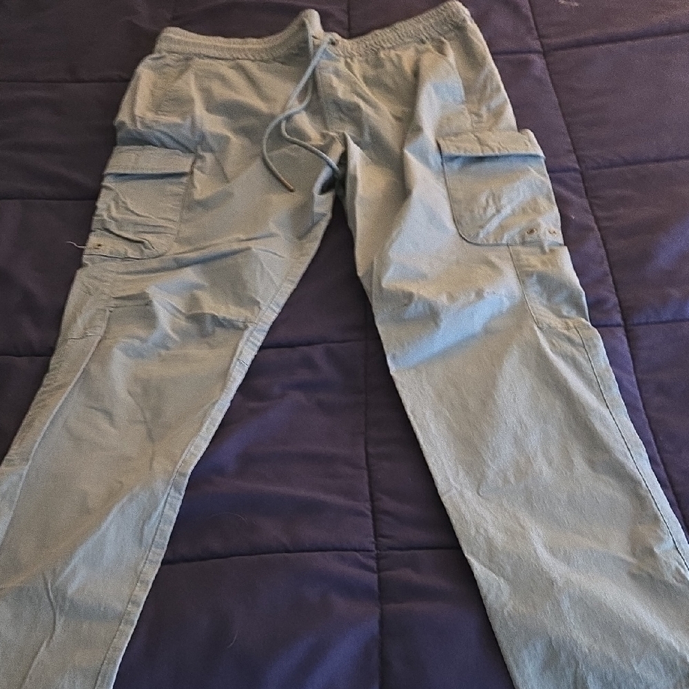 PacSun Medium Blue Cargo Joggers with Drawstring